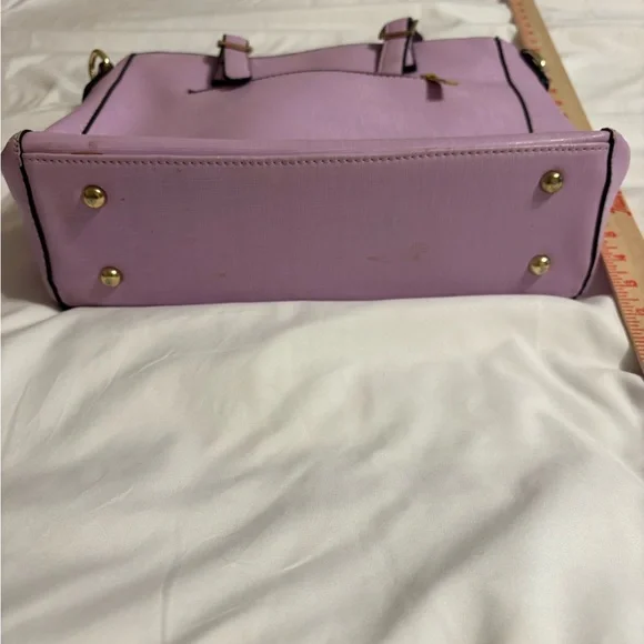 👜 Vangoddy Lavender Structured Satchel Handbag Gold Hardware - Picture 7 of 7